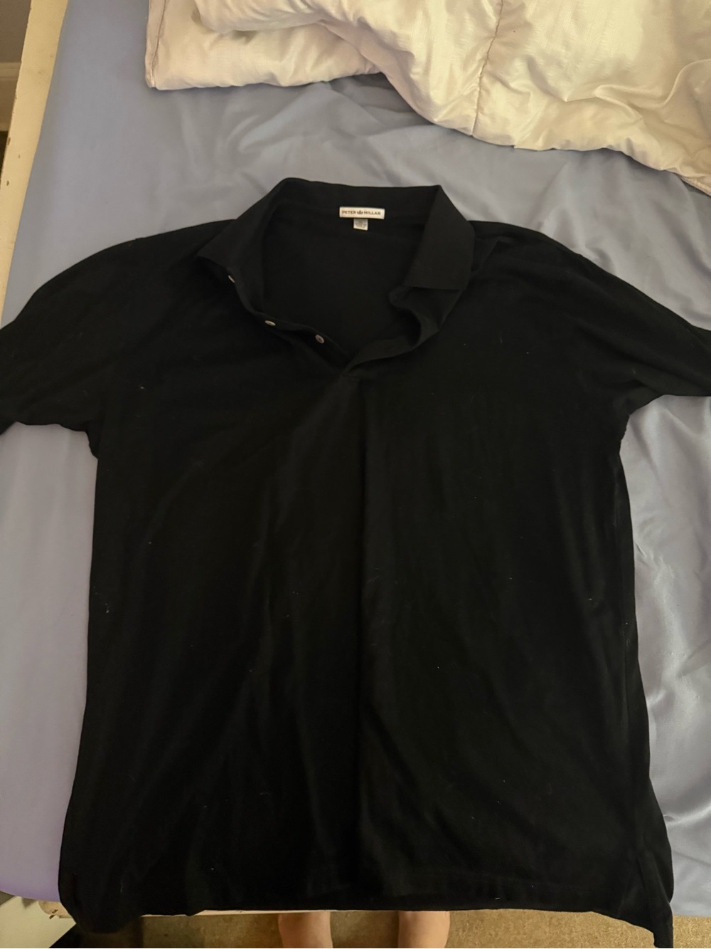 Peter Millar Black Short-Sleeve Polo